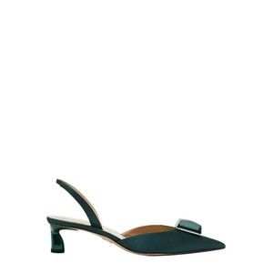 Paul Andrew Point Cube 40 Satin Slingbacks - NWT